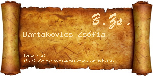 Bartakovics Zsófia névjegykártya