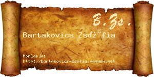 Bartakovics Zsófia névjegykártya